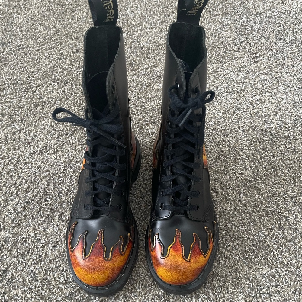 NEW Tredair Made in England Flame Fire Combat Boots 90s UK 5 US 7 MIE Vintage - Picture 5 of 13